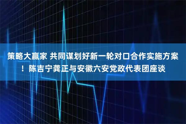 策略大赢家 共同谋划好新一轮对口合作实施方案！陈吉宁龚正与安徽六安党政代表团座谈